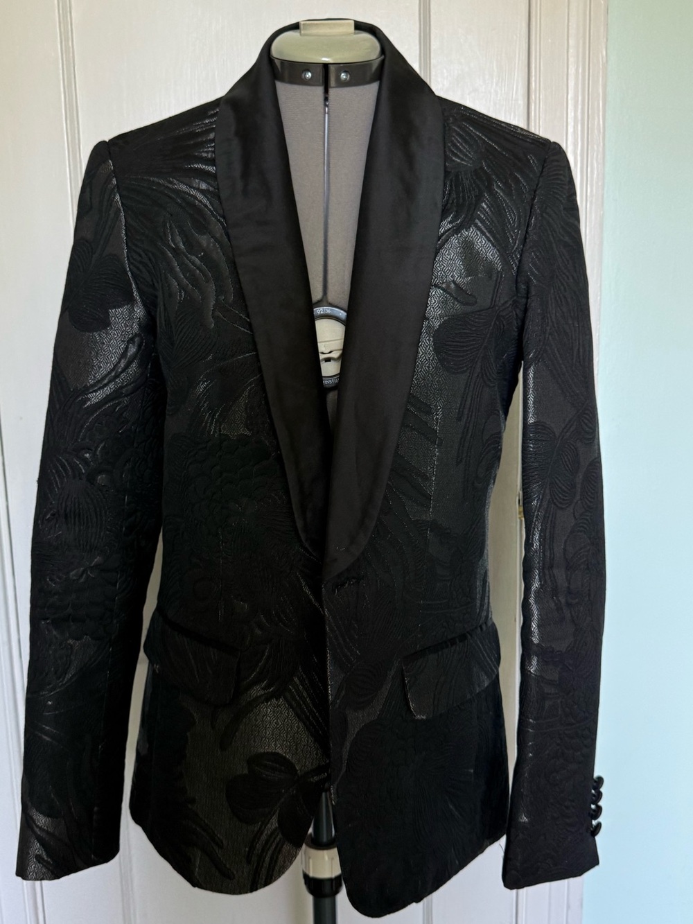 Black Men's Textured Shawl Collar Blazer from Mr Turk